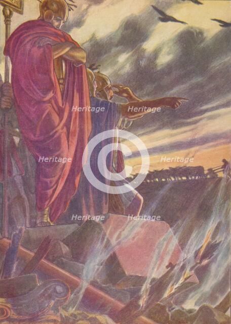 'The city was given to the flames', 1912 (1912). Artist: Unknown.