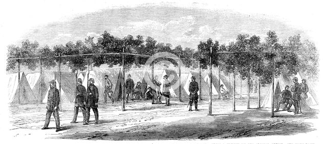 The Civil War in America: camp of the Confederate Marines at Drury's Bluff..., 1862. Creator: Unknown.