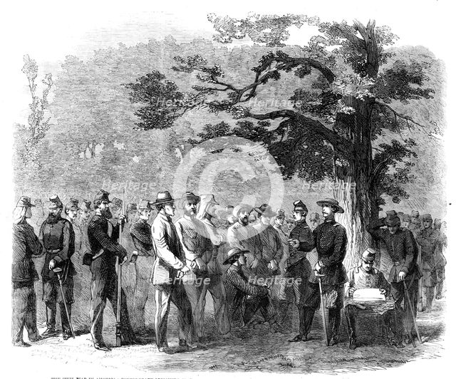 The Civil War in America: Confederate prisoners capture by United States' pickets between..., 1861. Creator: Unknown.