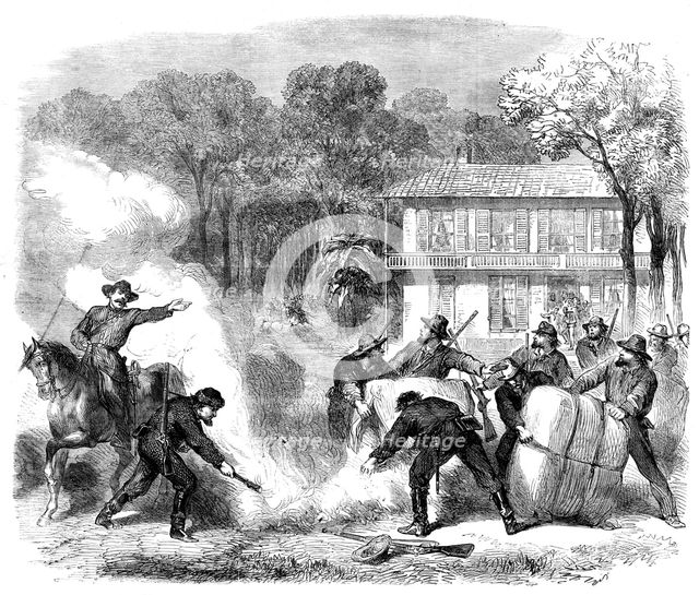 The Civil War in America: cottonburners, from a sketch by our special artist, 1862.  Creator: Unknown.
