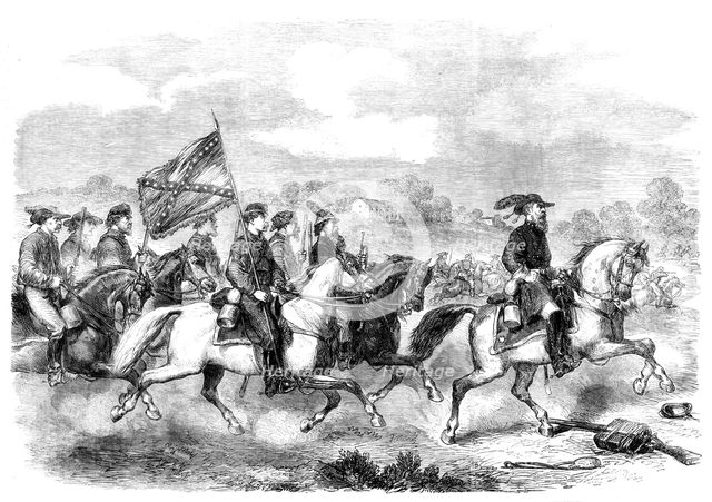 The Civil War in America: General Stuart (Confederate) with his cavalry..., 1862. Creator: Unknown.