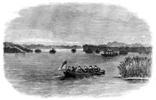 The Civil War in America: position of the Federal flotilla on the Mississippi..., 1862. Creator: Unknown