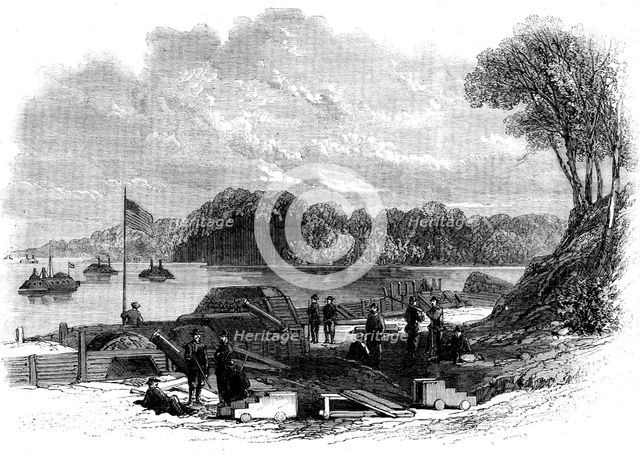 The Civil War in America - portion of the water batteries at Fort Pillow..., 1862. Creator: Unknown.