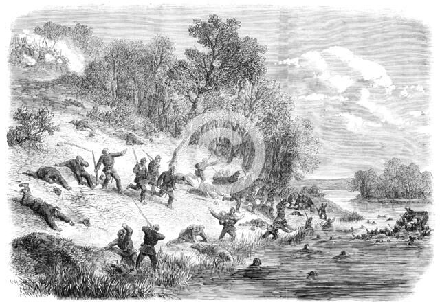 The Civil War in America: retreat of the Federalists after the fight at Ball's Bluff..., 1861. Creator: Unknown.