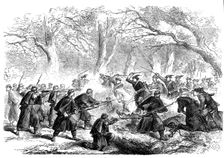 The Civil War in America: skirmish near Fall's Church, Virginia - from a sketch by our..., 1861. Creator: Unknown