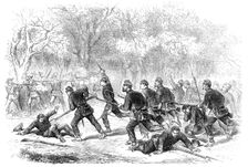 The Civil War in America: the fight at Ball's Bluff, Upper Potomac - desperate effort made..., 1861. Creator: Unknown