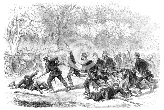 The Civil War in America: the fight at Ball's Bluff, Upper Potomac - desperate effort made..., 1861. Creator: Unknown.