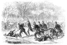 The Civil War in America: the fight at Ball's Bluff, Upper Potomac - desperate effort made..., 1861. Creator: Unknown