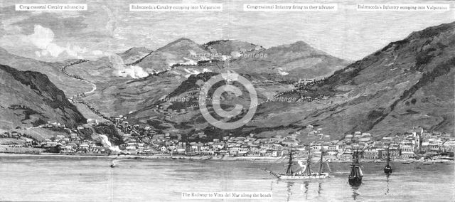 '' The Civil War in Chili, The Battle outside Valparaiso', 1891. Creator: Unknown.