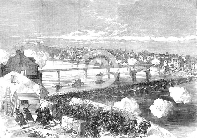 The Civil War in France: Communists routed at the bridge of the Asnières, 1871. Creator: C. R..