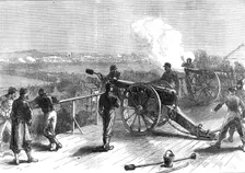 The Civil War in France: Fort Valérien firing at Paris, 1871. Creator: C. R.