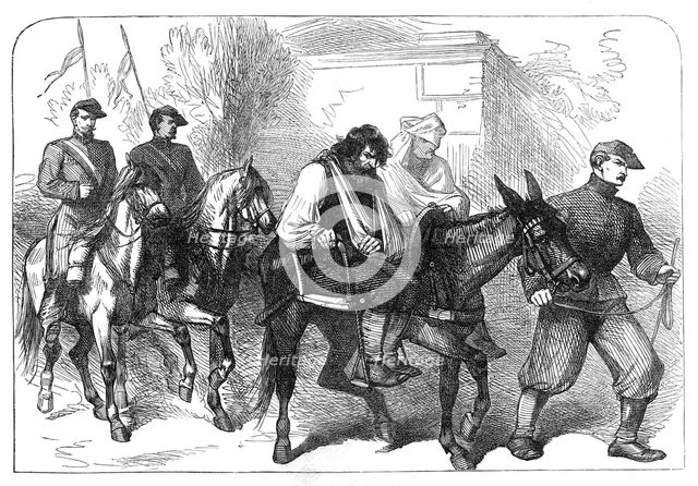 The Civil War in France: wounded insurgent prisoners brought into Versailles, 1871. Creator: Unknown.