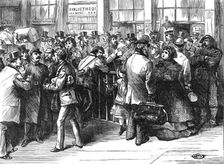 The Civil War in Paris: fugitive residents at the northern railway station, 1871. Creator: Unknown