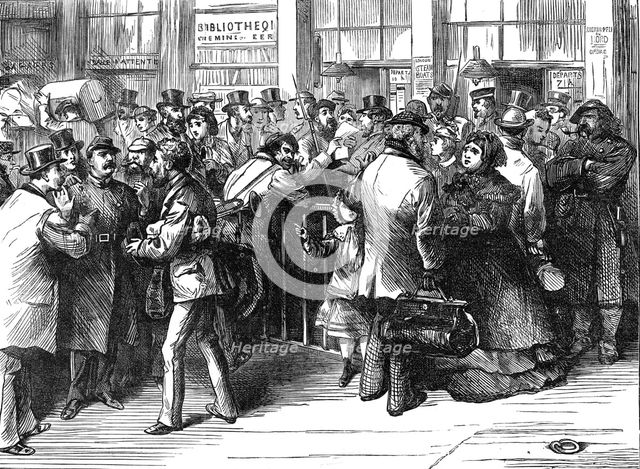 The Civil War in Paris: fugitive residents at the northern railway station, 1871. Creator: Unknown.
