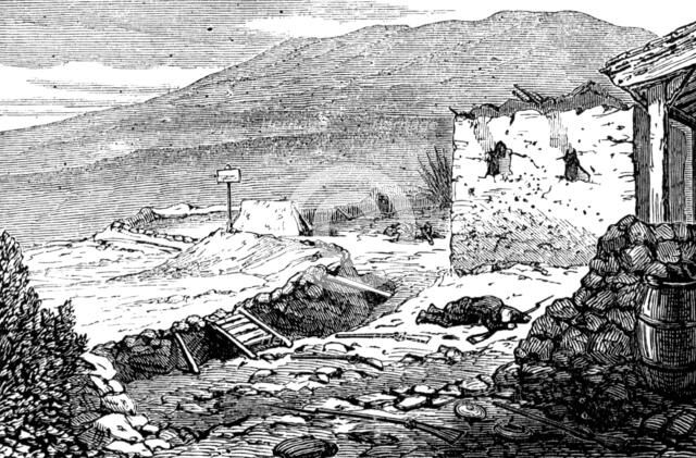 The Civil War in Spain: Carlist trench, San Pedro de Abanto, 1874. Creator: Unknown.