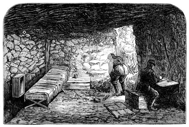 The Civil War in Spain: casemate in the battery of San Lorenzo, 1874. Creator: Unknown.