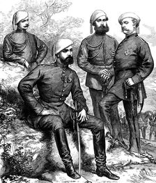 The Civil War in Spain: Don Carlos and his staff, 1873. Creator: Unknown