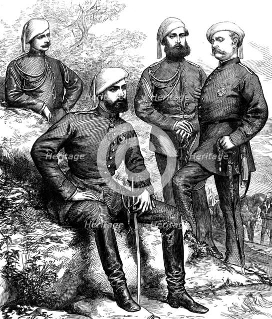 The Civil War in Spain: Don Carlos and his staff, 1873. Creator: Unknown.