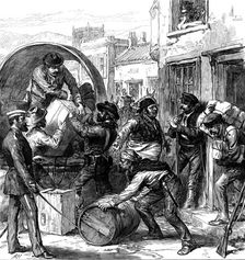 The Civil War in Spain: insurgents from Carthagena foraging at Torrevieja, 1873. Creator: Unknown