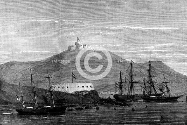 The Civil War in Spain: landing crews of revolted Spanish ships at Fort Navidad, Carthagena, 1873. Creator: Unknown.