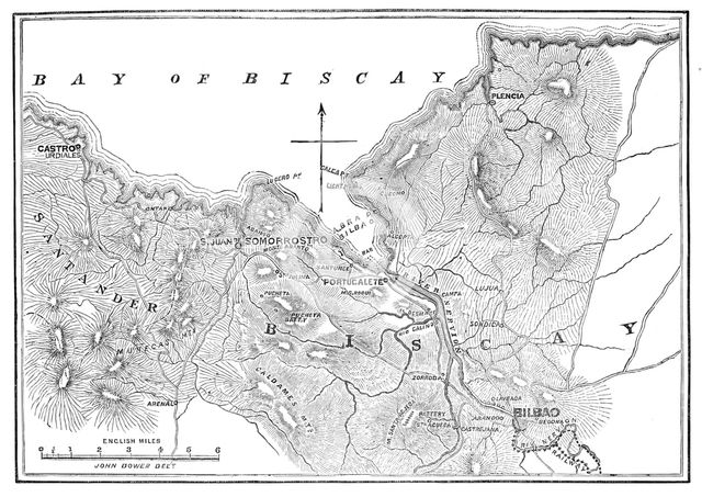 The Civil War in Spain: plan of Bilbao and Somorrostro, 1874. Creator: Unknown.