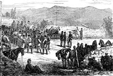 The Civil War in Spain: Serrano and his staff at Montellano, 1874. Creator: Unknown