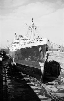 The Clan Chattan in the new dry dock at Tilbury, Essex, c1945-c1965. Artist: SW Rawlings