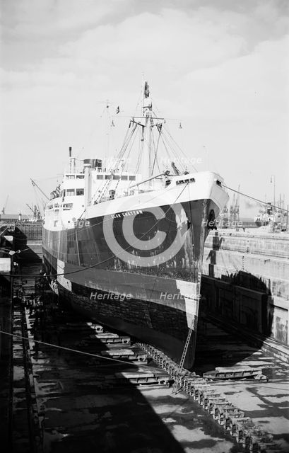 The 'Clan Chattan' in the new dry dock at Tilbury, Essex, c1945-c1965. Artist: SW Rawlings