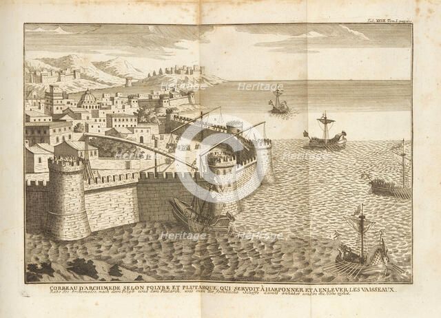 The Claw of Archimedes. Illustration from The Histories by Polybius, 1759-1760. Creator: Anonymous ().