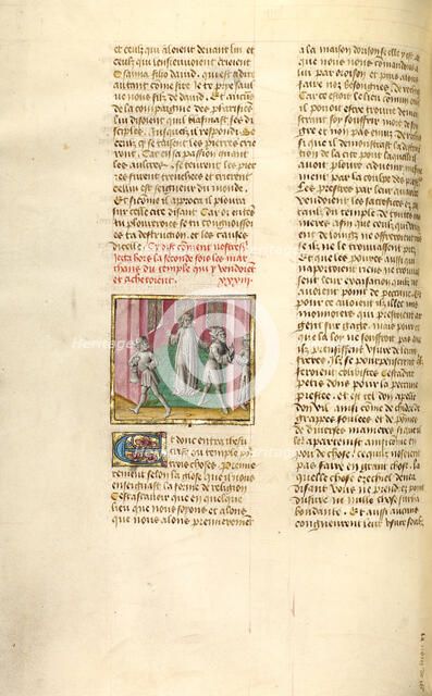 The Cleansing of the Temple; Miroir Historial, about 1475. Creator: Unknown.