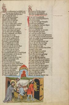 The Cleansing of the Temple; Weltchronik, about 1400-1410. Creator: Unknown