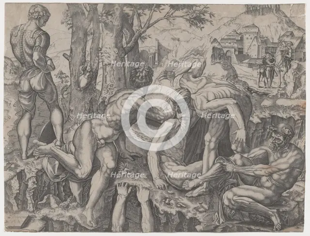 The Climbers, dated 1524. Creator: Agostino Veneziano.