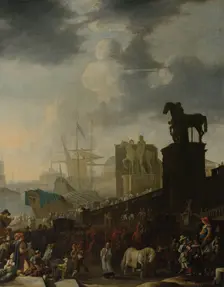 The Climbing of the Capitol with the Grey Horse of the Newly Elected Pope, 1650-1674. Creator: Johannes Lingelbach