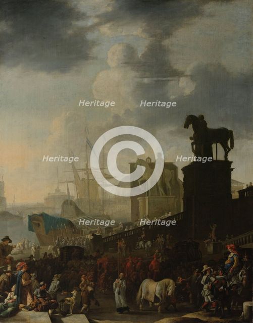 The Climbing of the Capitol with the Grey Horse of the Newly Elected Pope, 1650-1674. Creator: Johannes Lingelbach.
