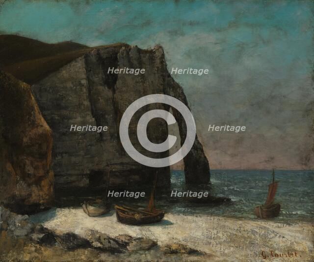 The Cliff at Étretat, after 1872. Creator: Gustave Courbet (French, 1819-1877), imitator of.