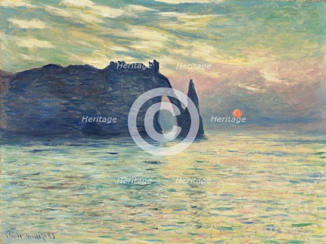The Cliff, Étretat, Sunset, 1882-1883.