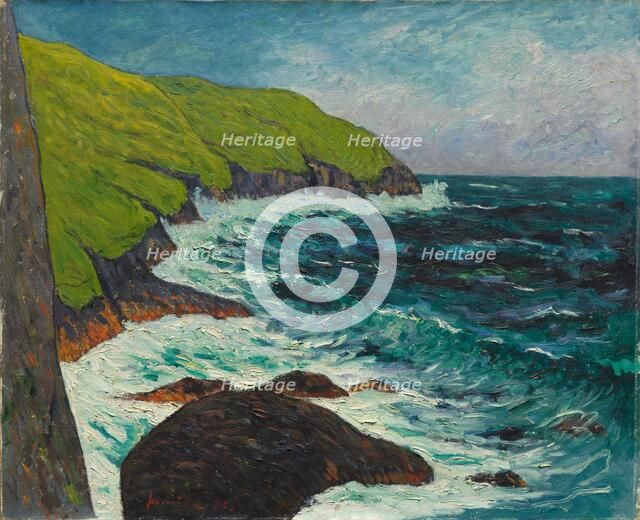 The Cliffs at Beg-ar-Fry, Saint-Jean-du-Doigt, 1895. Creator: Maxime Maufra (French, 1861-1918).