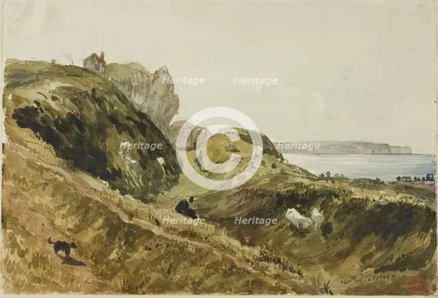 The Cliffs at Dieppe, c. 1825. Creator: Paul Huet.