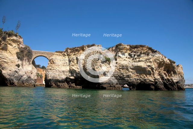 The cliffs at Praia de Dona Ana, Portugal, 2009. Creator: Samuel Magal.
