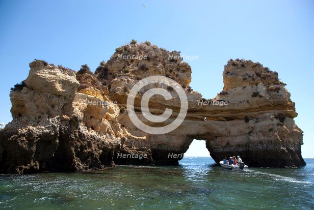 The cliffs at Praia de Dona Ana, Portugal, 2009. Creator: Samuel Magal.