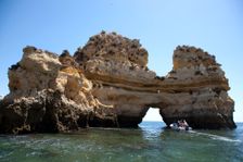 The cliffs at Praia de Dona Ana, Portugal, 2009. Creator: Samuel Magal