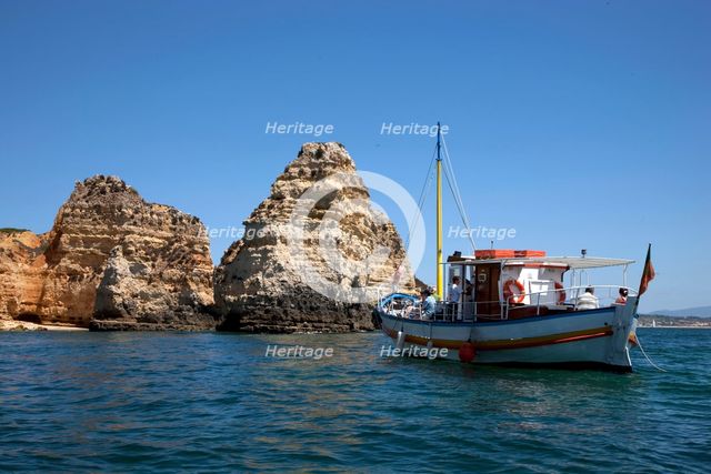 The cliffs at Praia de Dona Ana, Portugal, 2009. Creator: Samuel Magal.