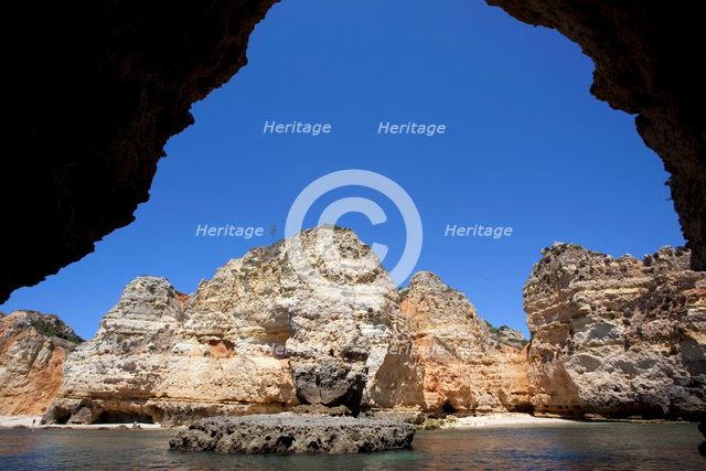 The cliffs at Praia de Dona Ana, Portugal, 2009. Creator: Samuel Magal.