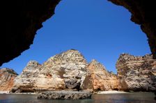 The cliffs at Praia de Dona Ana, Portugal, 2009. Creator: Samuel Magal