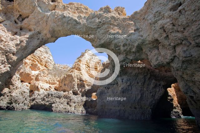 The cliffs at Praia de Dona Ana, Portugal, 2009. Creator: Samuel Magal.