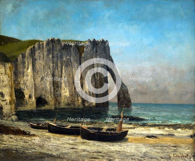 The Cliffs in Étretat, 1869. Creator: Courbet, Gustave (1819-1877).