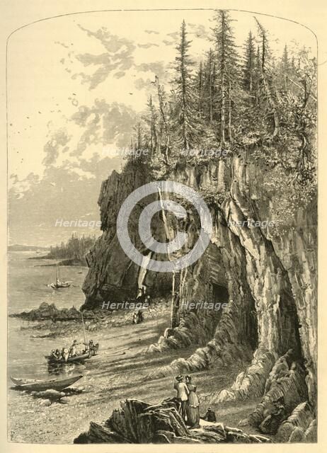 'The Cliffs Near "The Ovens".', 1872.  Creator: Harry Fenn.