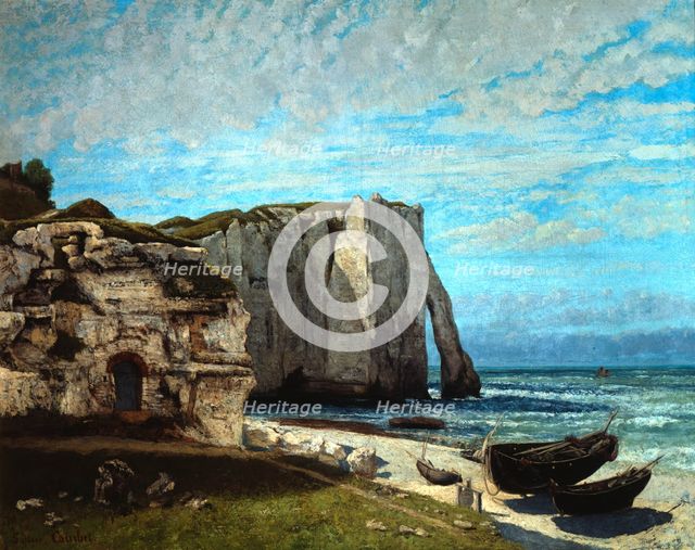 'The Cliffs of Etretat after a Thunderstorm', 1870.  Artist: Gustave Courbet