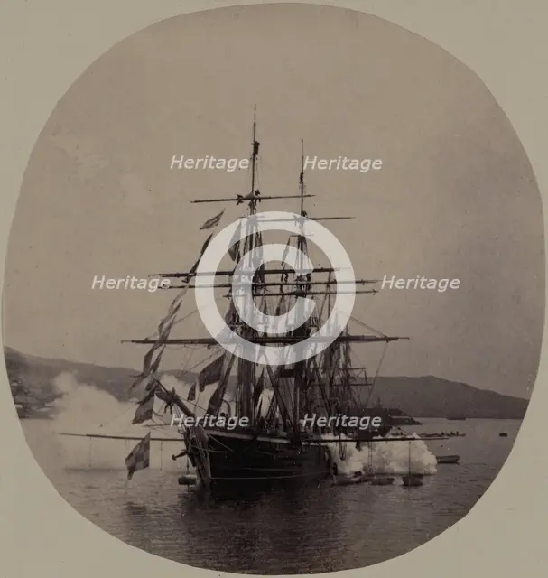 The Clipper Ship Razboinik During a Gun Salute, 22 July 1889, 1889. Creator: Unknown.