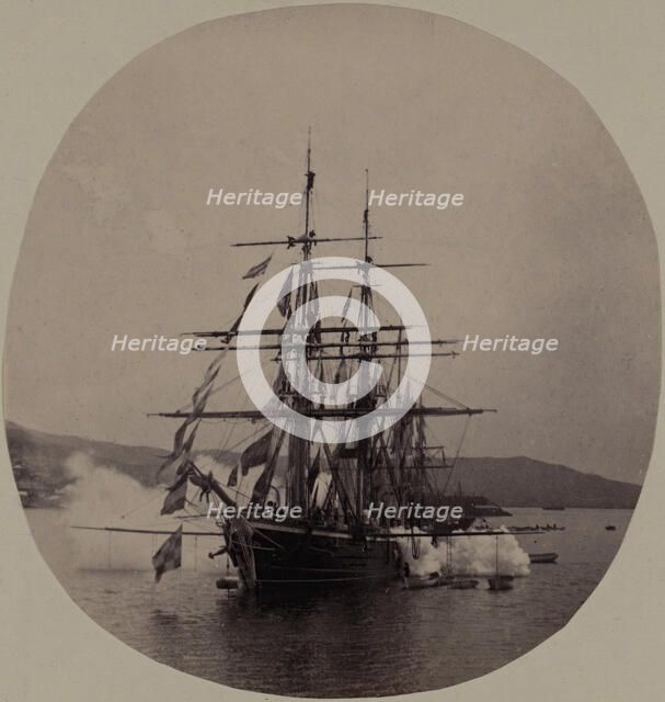 The Clipper Ship Razboinik During a Gun Salute, 22 July 1889, 1889. Creator: Unknown.